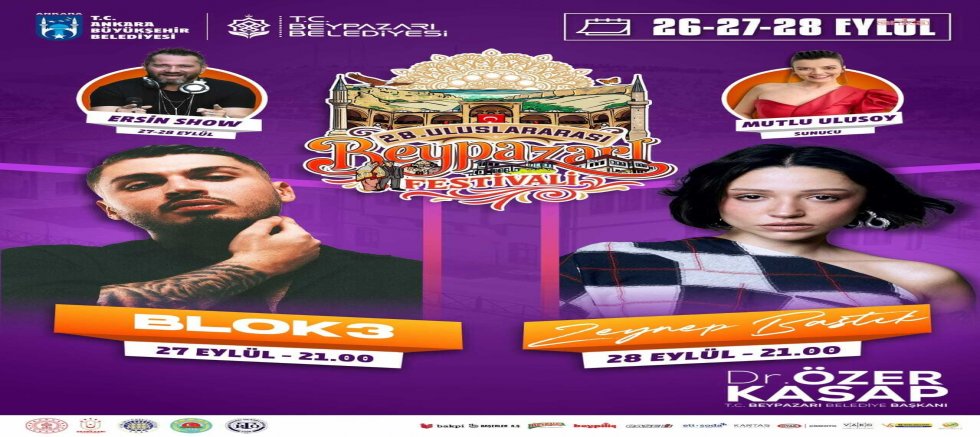 26-27-28 Eylülde Beypazarında Festival.