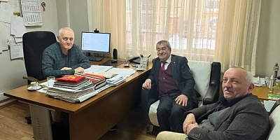 Mehmet Bilgin, Kıbrıscık Belediye Başkanı Emin Tekemen ile görüştü